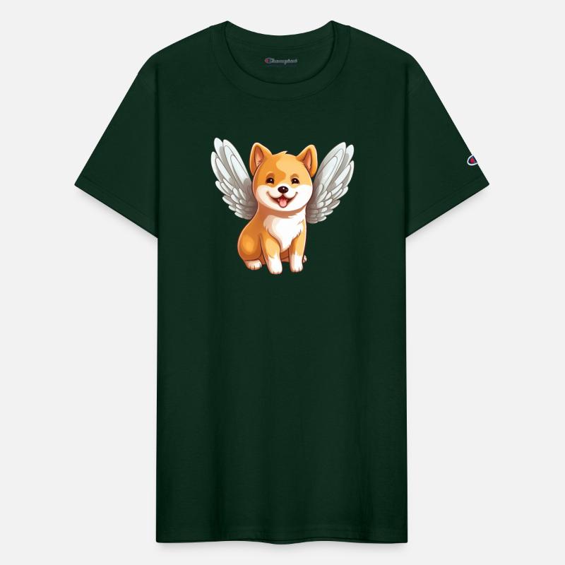 Cute cartoon-style Shiba Inu angel - perfect for