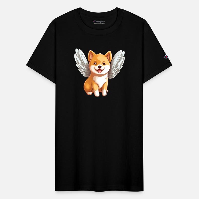 Cute cartoon-style Shiba Inu angel - perfect for