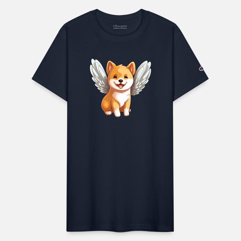 Cute cartoon-style Shiba Inu angel - perfect for
