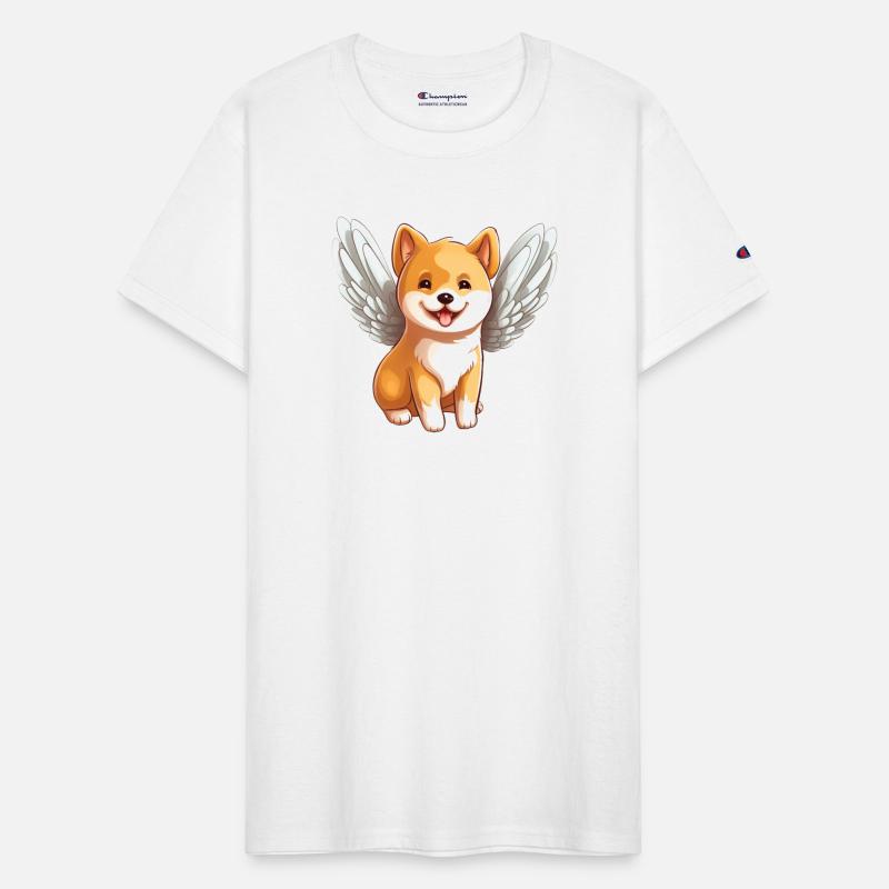 Cute cartoon-style Shiba Inu angel - perfect for