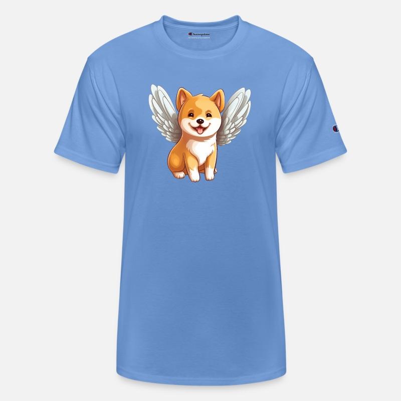 Cute cartoon-style Shiba Inu angel - perfect for