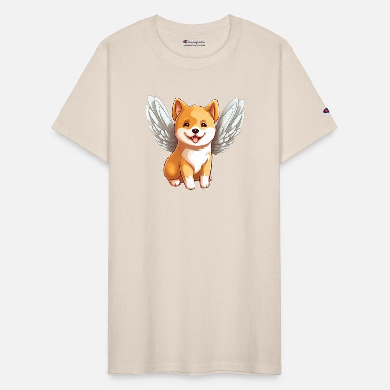 Cute cartoon-style Shiba Inu angel - perfect for