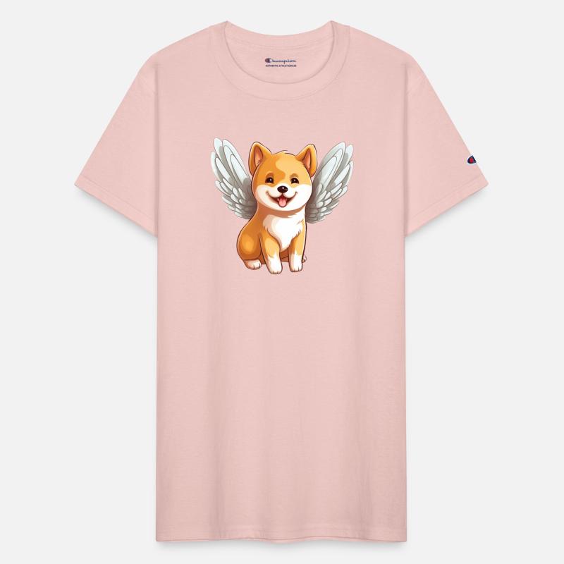 Cute cartoon-style Shiba Inu angel - perfect for