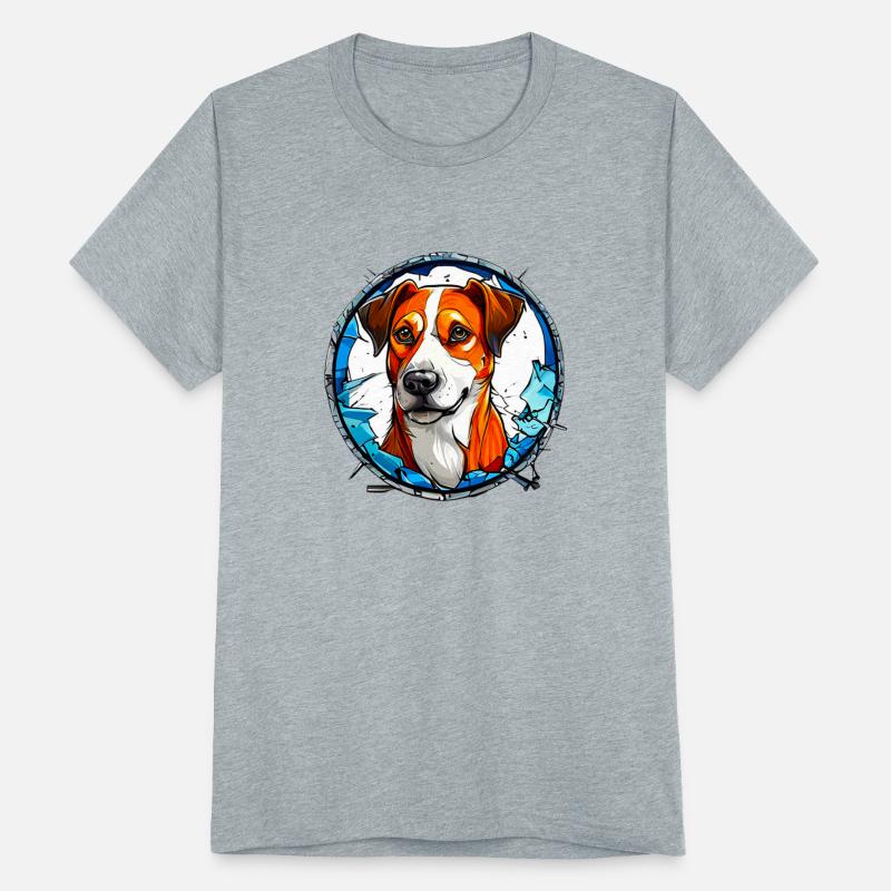 Cute dog stained glass