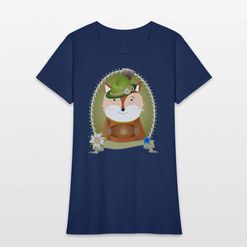 cute fox in costume with hat and leather trousers