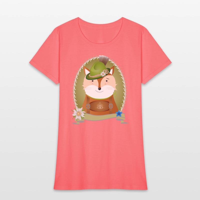 cute fox in costume with hat and leather trousers