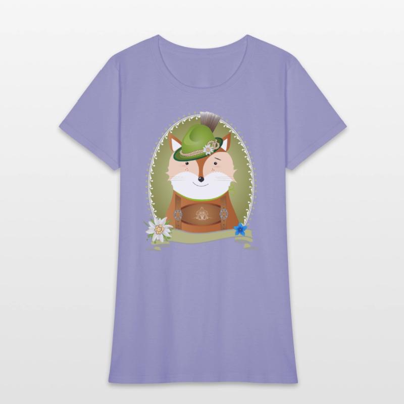 cute fox in costume with hat and leather trousers