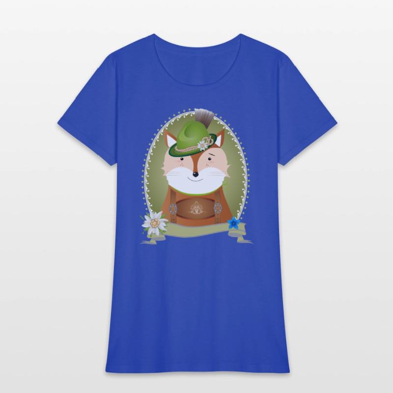 cute fox in costume with hat and leather trousers