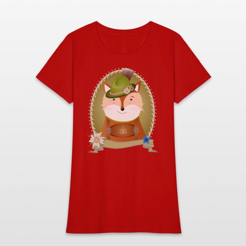 cute fox in costume with hat and leather trousers