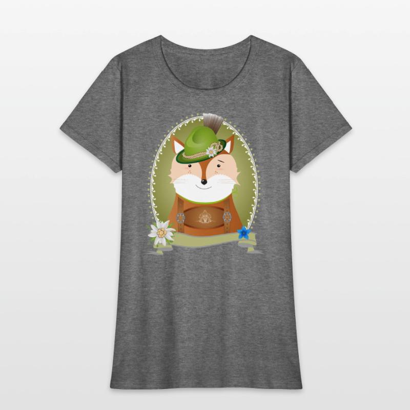 cute fox in costume with hat and leather trousers