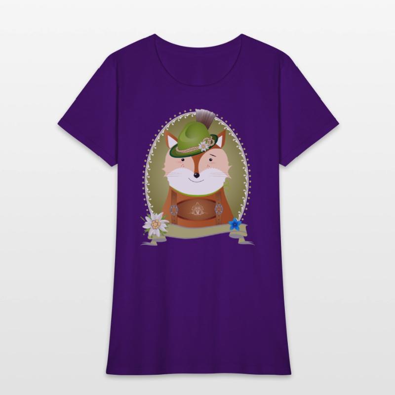 cute fox in costume with hat and leather trousers