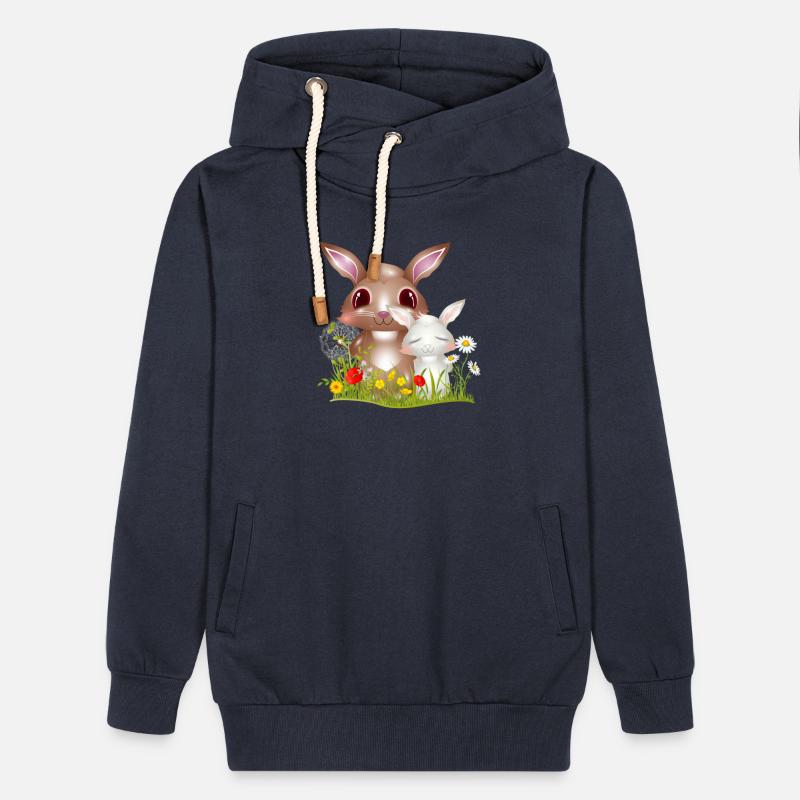 cute rabbits on a meadow in spring