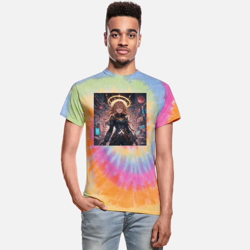 Cyberpunk Angel in a Digital Metropolis