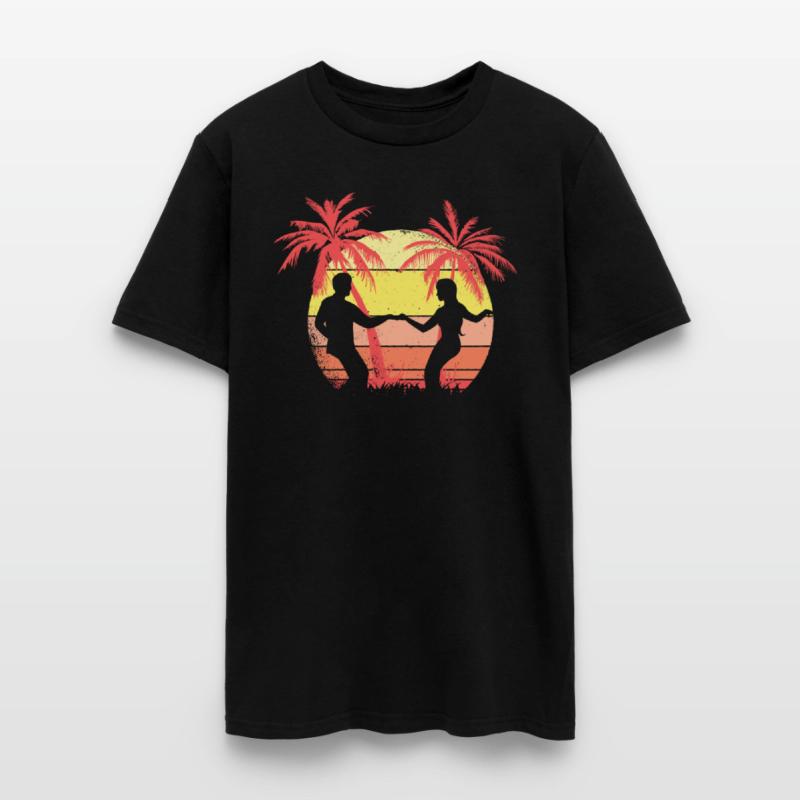 Dancing Couple Summer Sunset 80s Palm