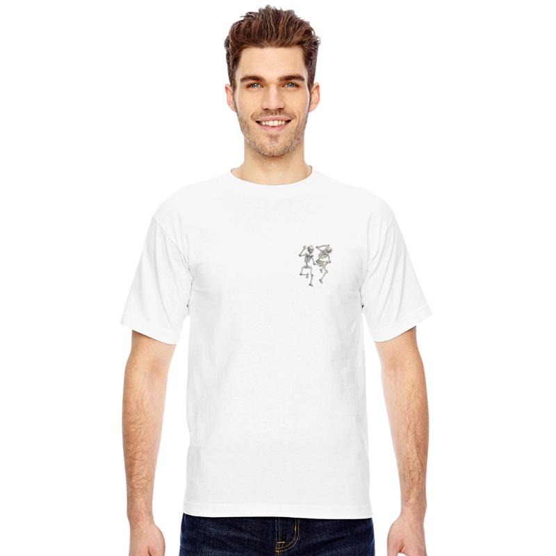 Dancing skeleton saying baby it's a vibe !