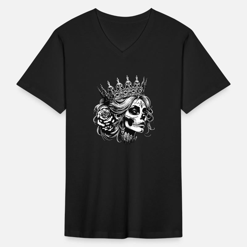 Dark Art Skull Queens Girl Lady Rose and Crown