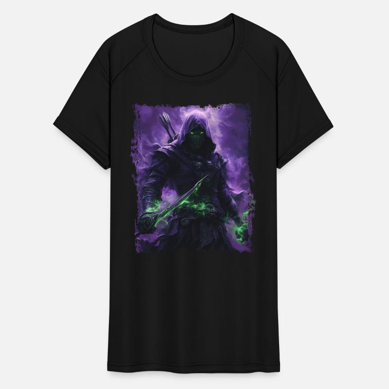 Dark Hooded Warrior with Green Energy Blade Art