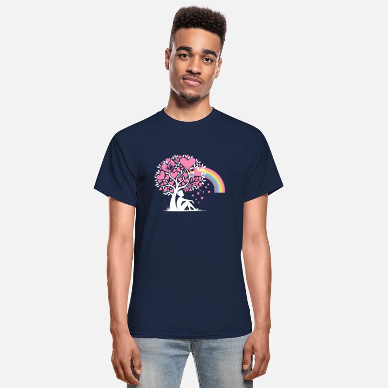 Daydreamer Thinker Tree Rainbow Hearts Design
