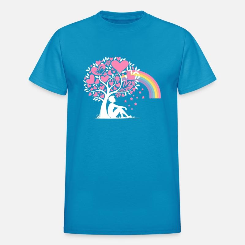 Daydreamer Thinker Tree Rainbow Hearts Design