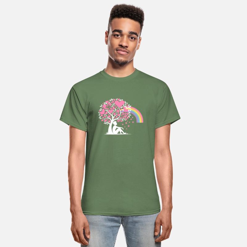Daydreamer Thinker Tree Rainbow Hearts Design