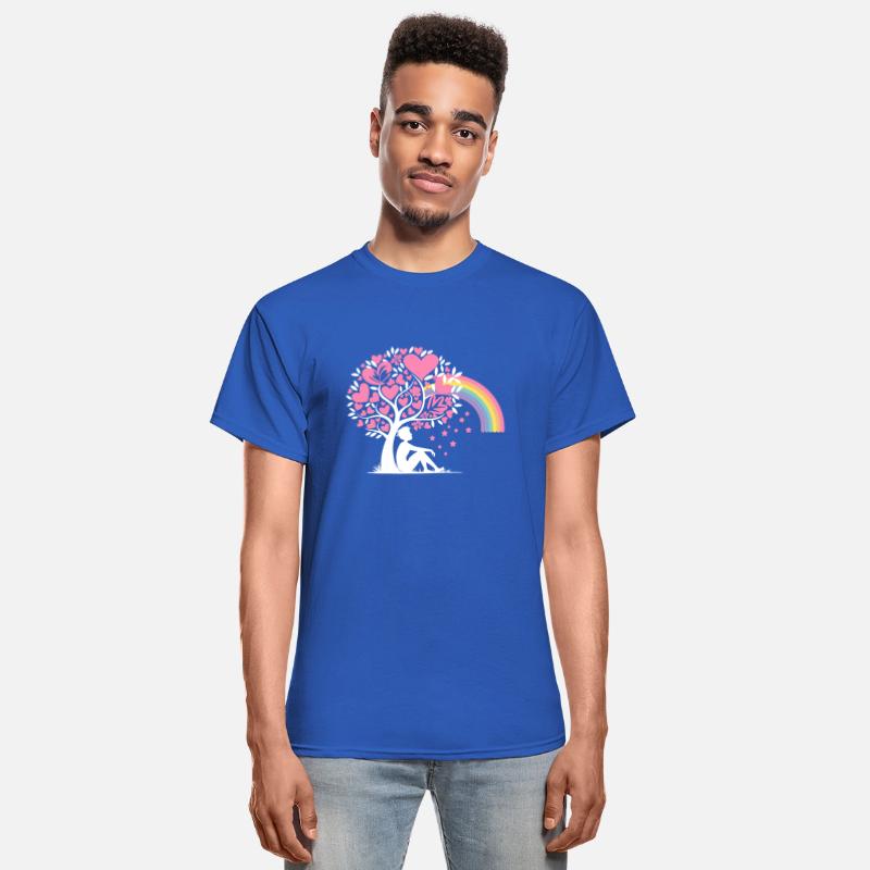 Daydreamer Thinker Tree Rainbow Hearts Design