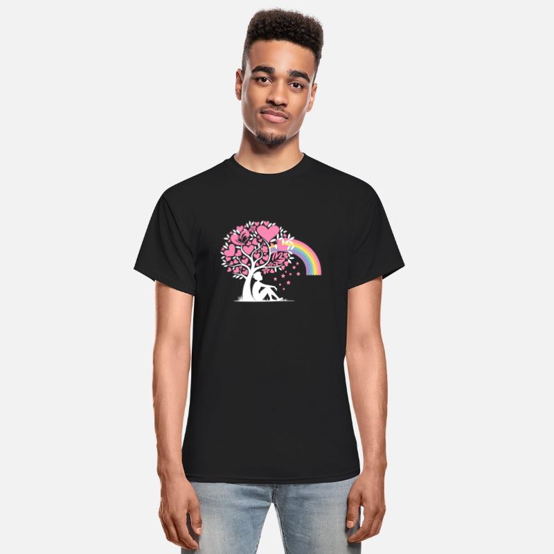 Daydreamer Thinker Tree Rainbow Hearts Design