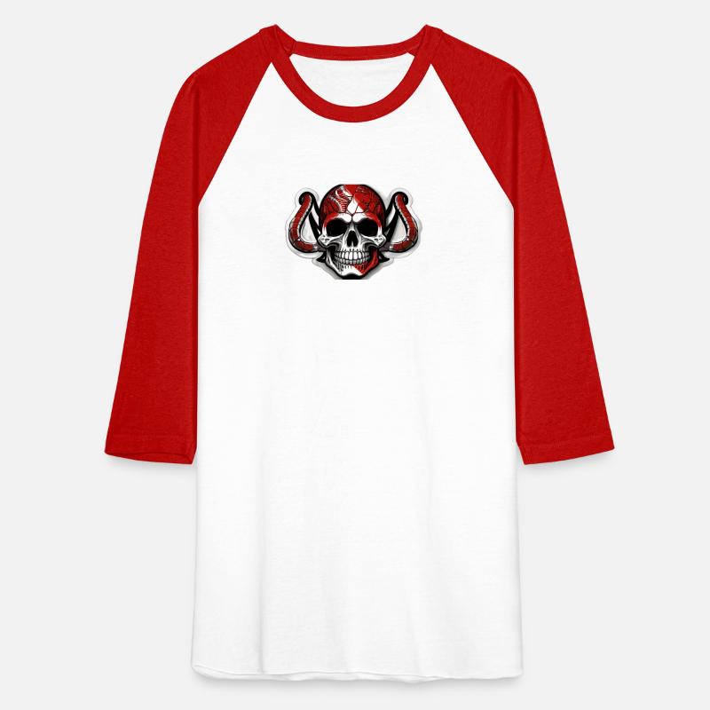 Default sticker red white black skull snake