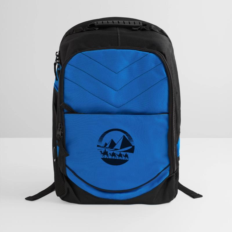 Desert Caravan With Pyramids In The Background