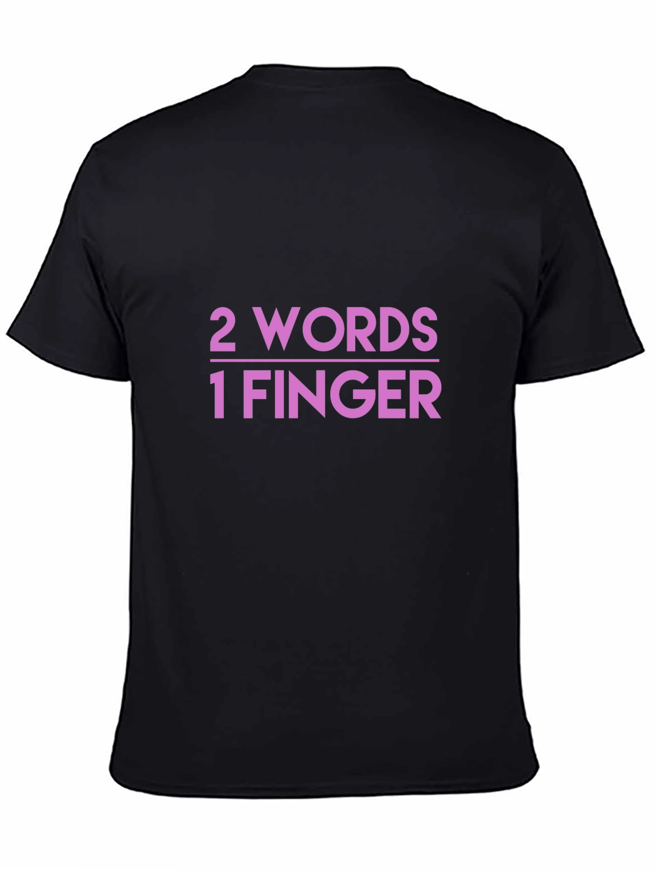 2 Words 1 Finger Graphic Tee - Bold Humor T-Shirt