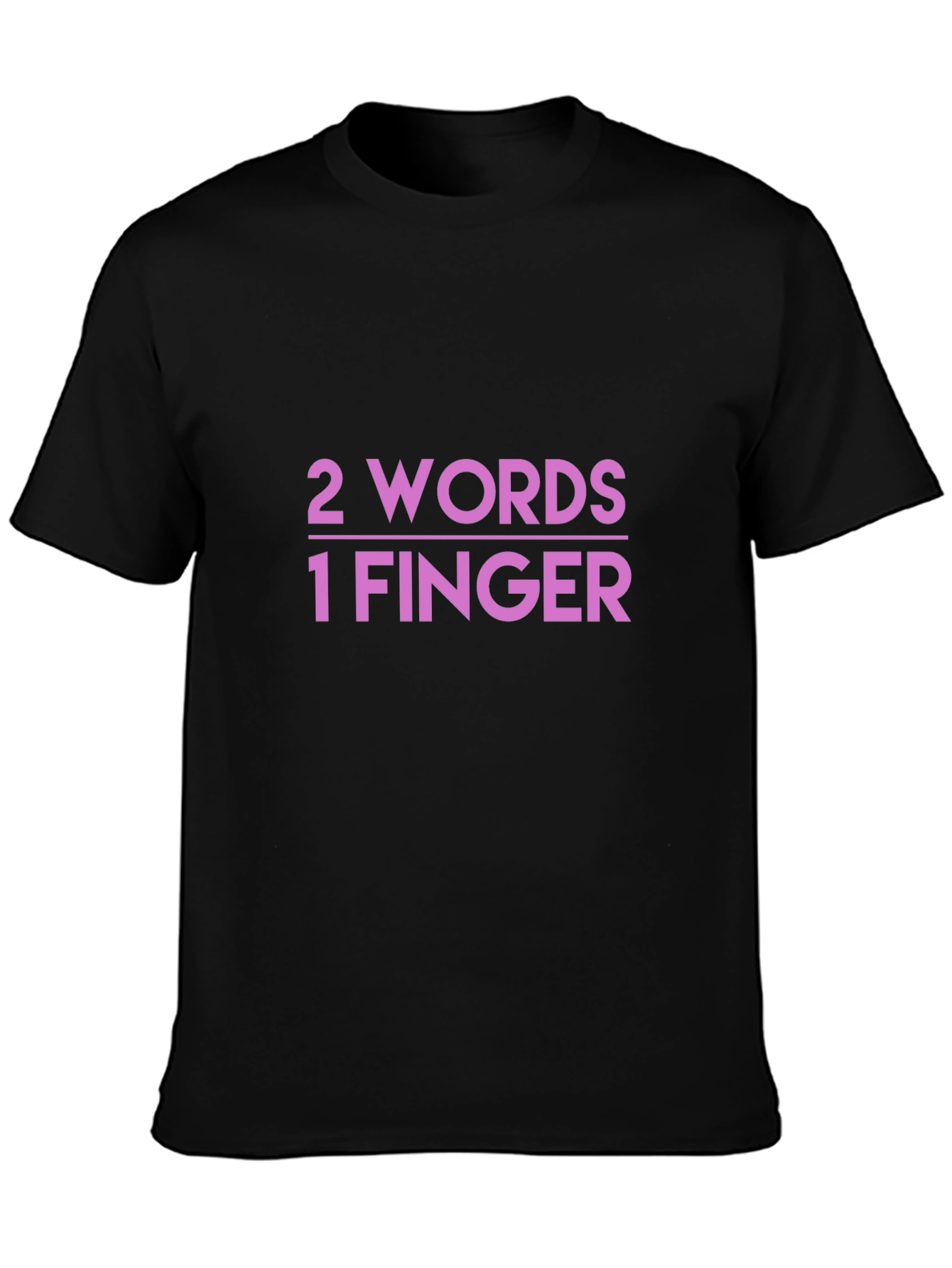 2 Words 1 Finger Graphic Tee - Bold Humor T-Shirt