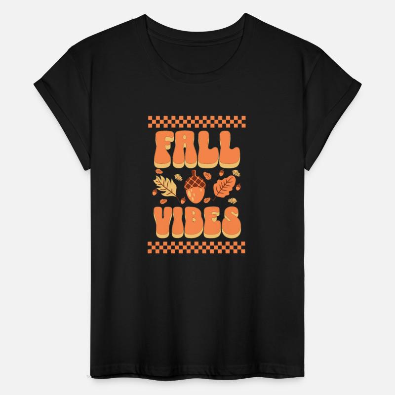 Fall Vibes Typography with Autumn Leaves