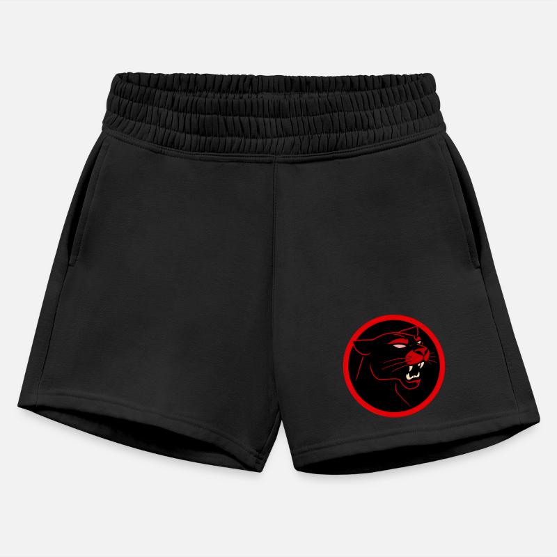 Fierce Black Panther Logo - Bold Red Circular