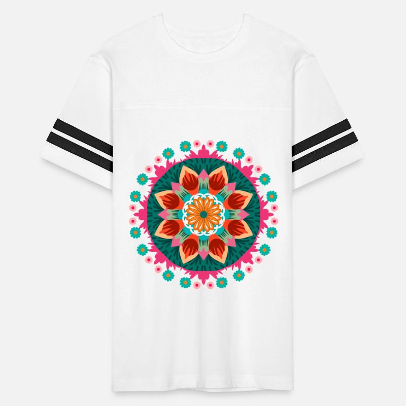 Folklore floral pattern with marguerites