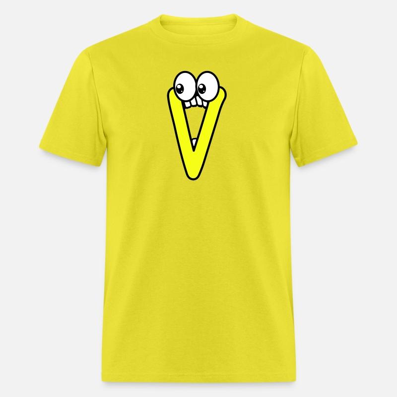 Funny Comic Letter "V" with 👀 | 🔴🔵🟡🟢