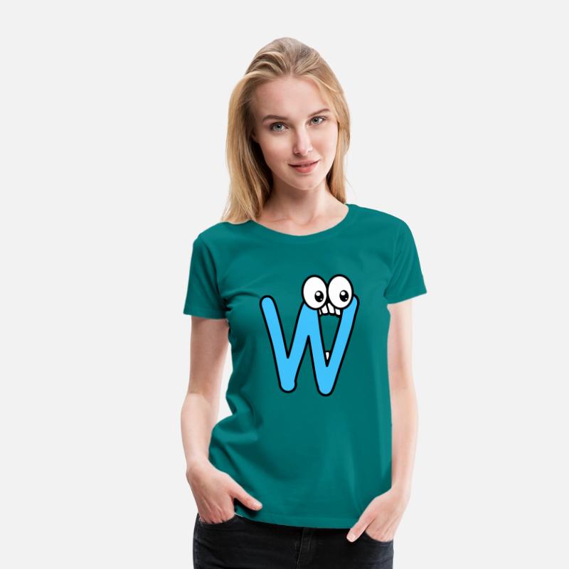 Funny Comic Letter "W" with 👀 | 🔴🔵🟡🟢
