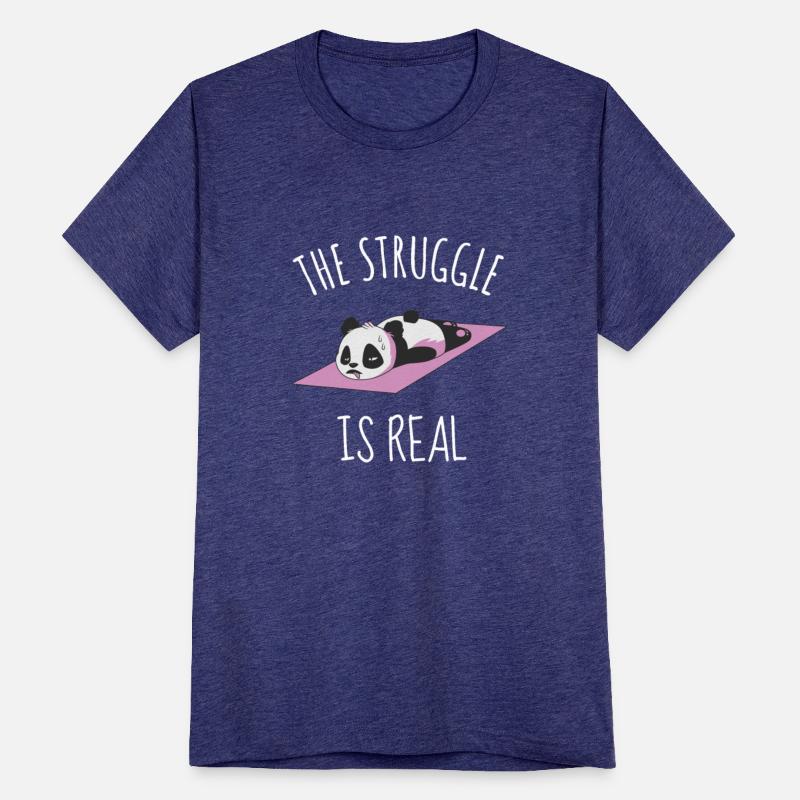 Funny Panda Women Yoga Gym Exercise The Struggle i