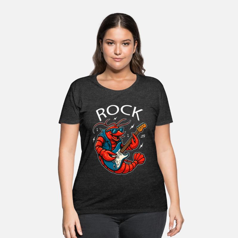 Funny Rock Lobster Playing Electric Guitar Cartoon