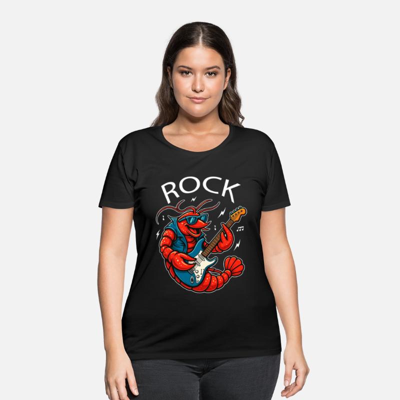 Funny Rock Lobster Playing Electric Guitar Cartoon