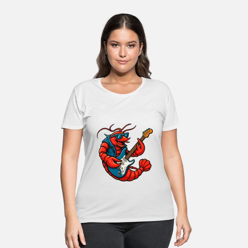 Funny Rock Lobster Playing Electric Guitar Cartoon
