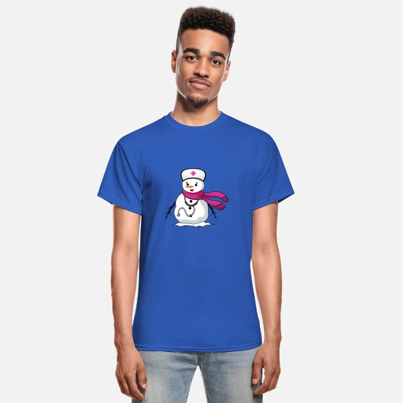 Funny snowman nurse with stethoscope