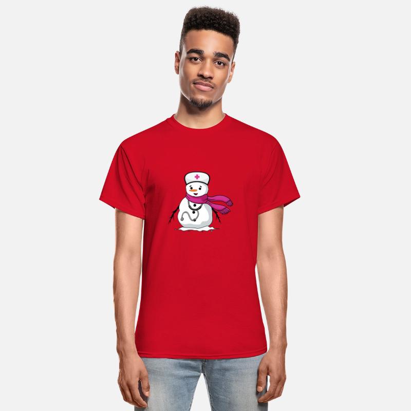 Funny snowman nurse with stethoscope