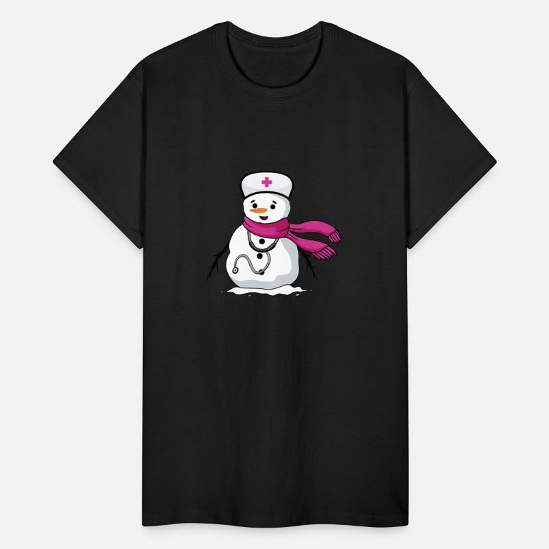 Funny snowman nurse with stethoscope