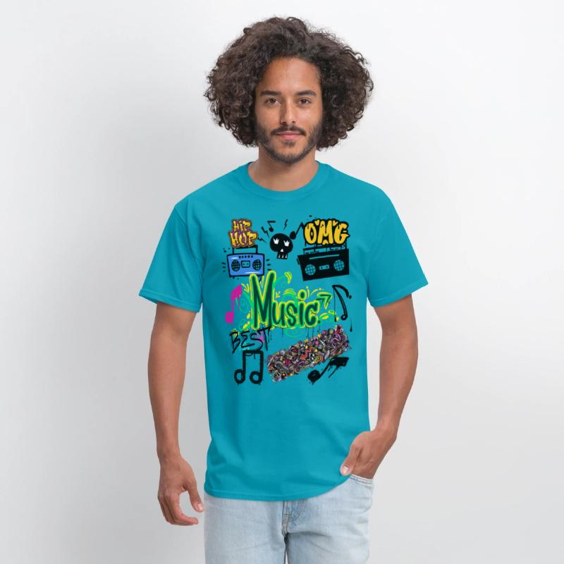 Graffiti Music Vibes – Urban Street Art Tee