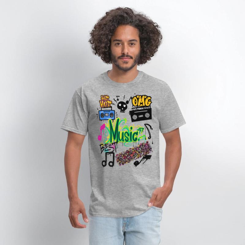 Graffiti Music Vibes – Urban Street Art Tee