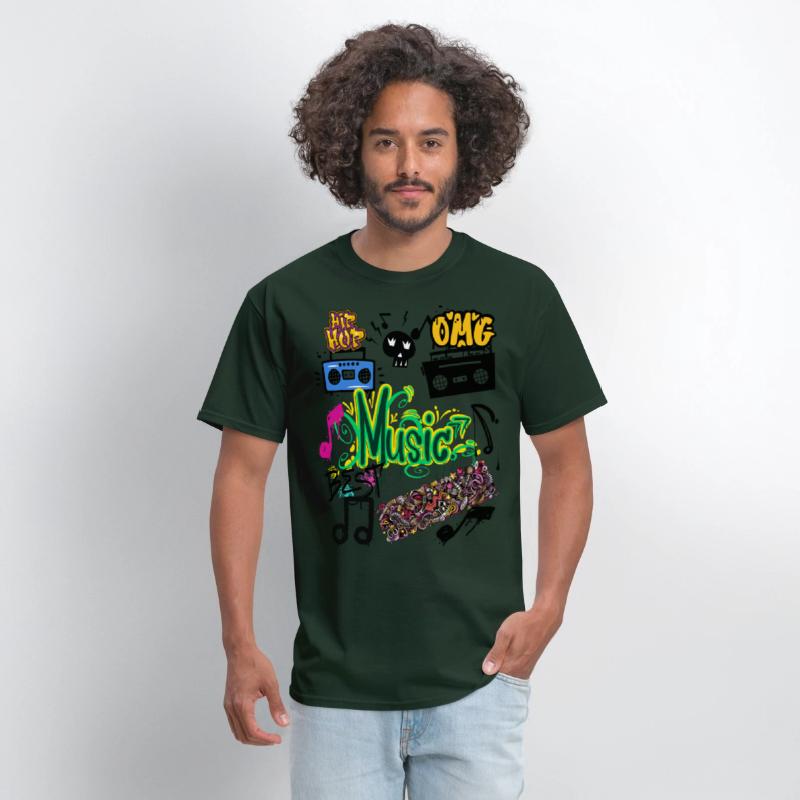 Graffiti Music Vibes – Urban Street Art Tee