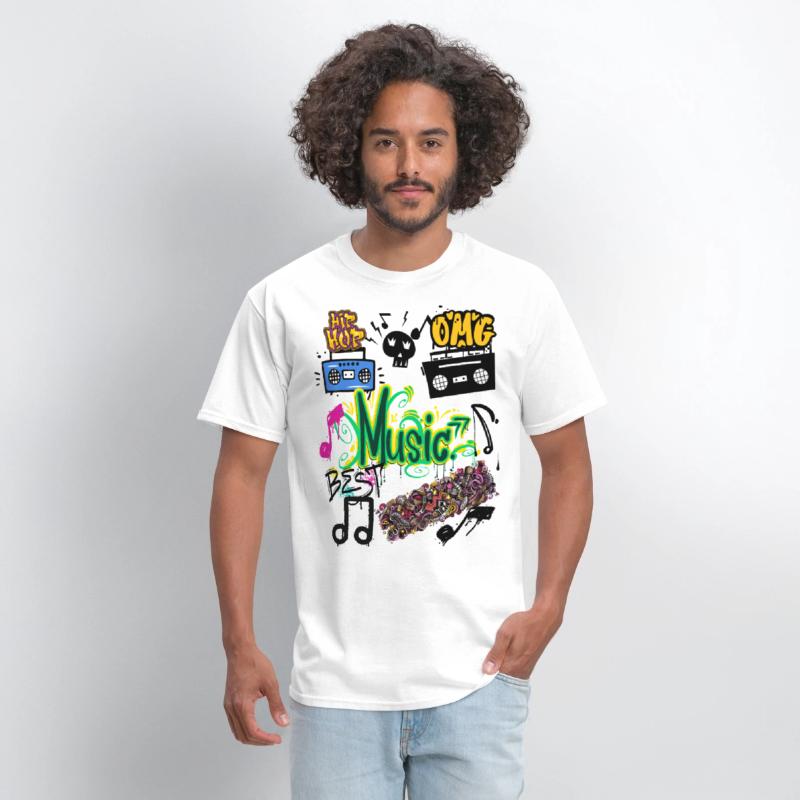 Graffiti Music Vibes – Urban Street Art Tee