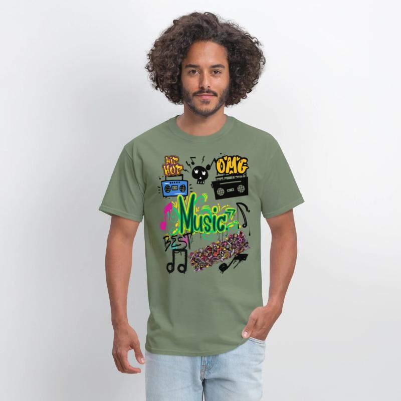 Graffiti Music Vibes – Urban Street Art Tee