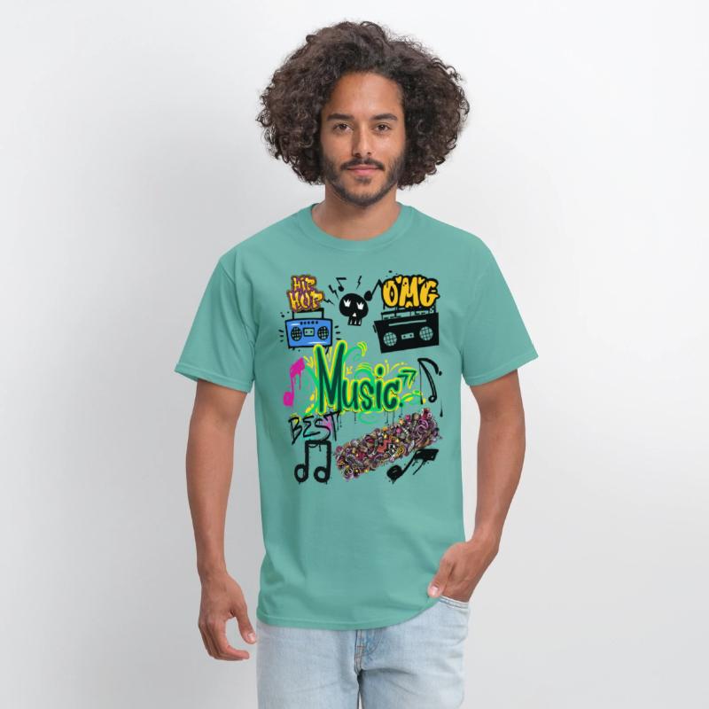Graffiti Music Vibes – Urban Street Art Tee