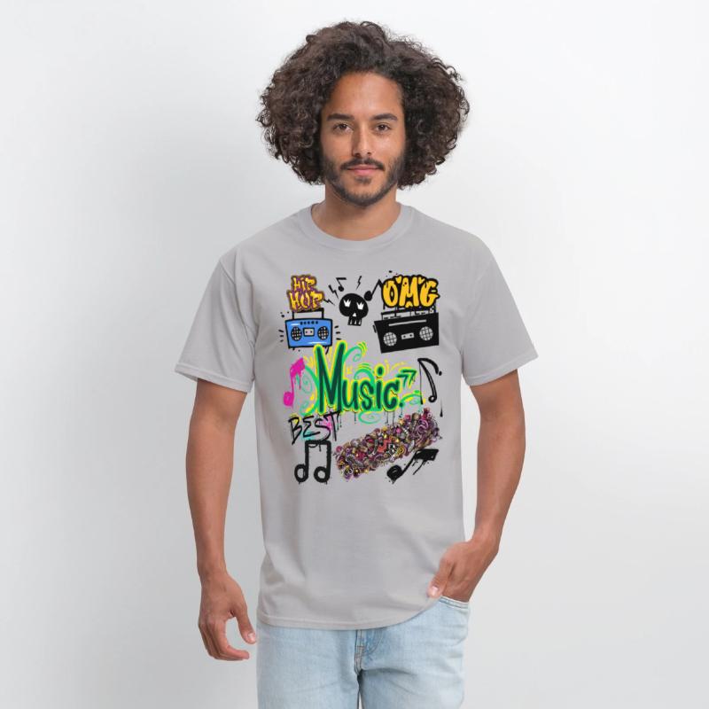 Graffiti Music Vibes – Urban Street Art Tee