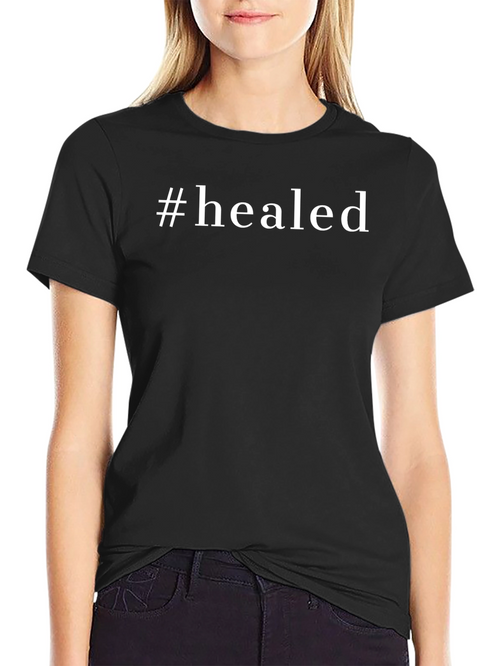 #Healed Black Graphic Tee - Inspirational T-Shirt